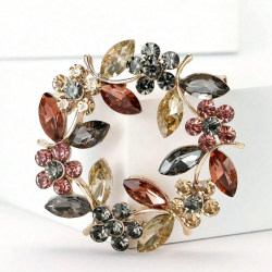 Rhinestone Decor Brooch