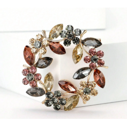 Rhinestone Decor Brooch