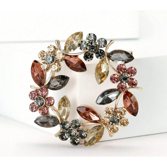 Rhinestone Decor Brooch