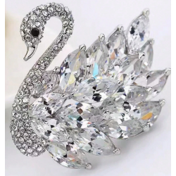 Swan Crystal Decor Brooch
