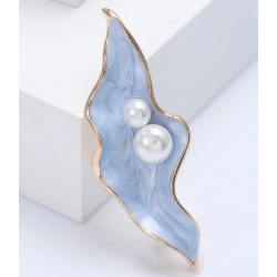 Faux Pearl Shell Brooch