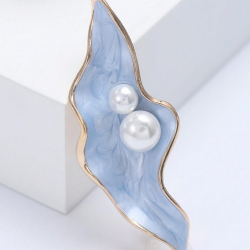 Faux Pearl Shell Brooch