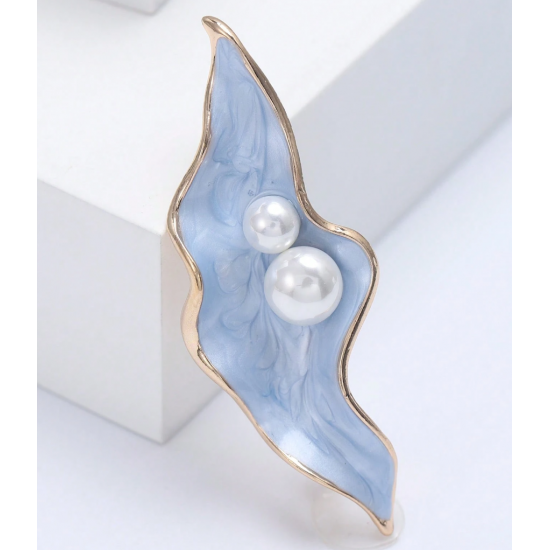 Faux Pearl Shell Brooch
