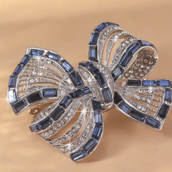 Western Style Bow-Knot Rhinestone Brooch