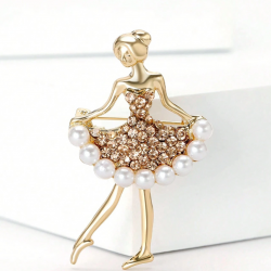 Rhinestone Figure Design Brooch