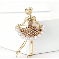 Rhinestone Figure Design Brooch