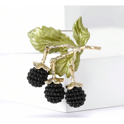 Enamel Blackberry Pendant Brooch