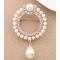 Rhinestone & Faux Pearl Decor Brooch
