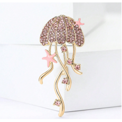 Enamel Rhinestone Jellyfish Brooc